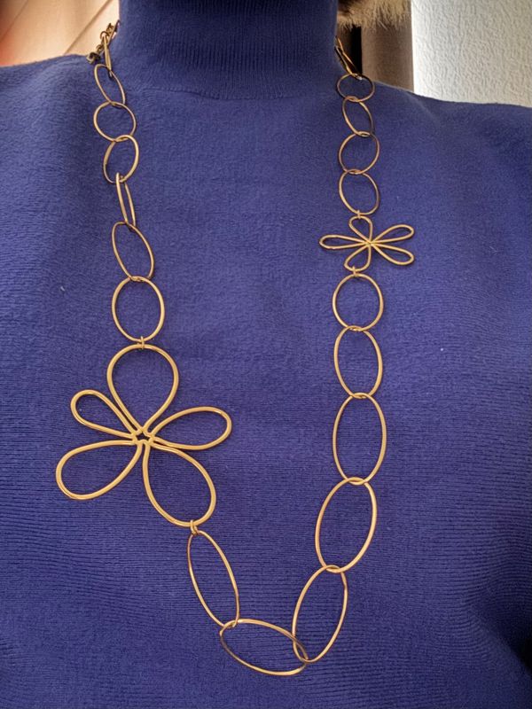 Ketting | Bloemen | Goud | Stainless steel