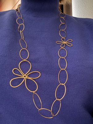 Ketting | Bloemen | Goud | Stainless steel