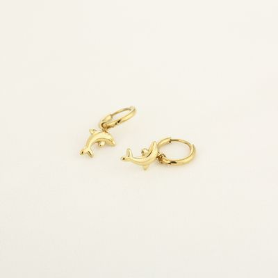"Oorbellen | Dolfijn | Goud | Stainless steel"