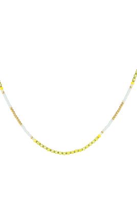 Ketting | Kraaltjes | Blauw & Groen | Natuursteen | Stainless steel Ketting natuursteen