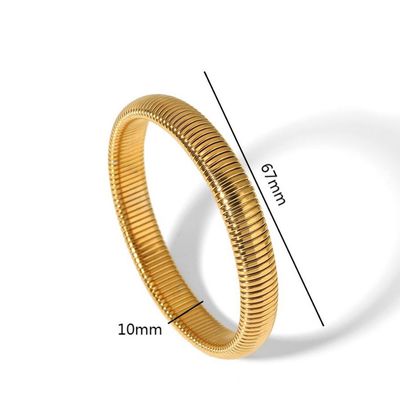 Armband | Ribbel | 10mm | Goud | Stainless steel