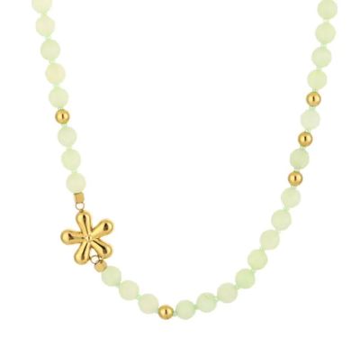 Ketting | Golden Bloom | Green & Goud | Natuursteen