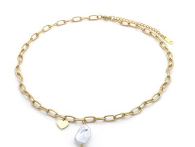 Halsketting | Pearl schakel | Goud