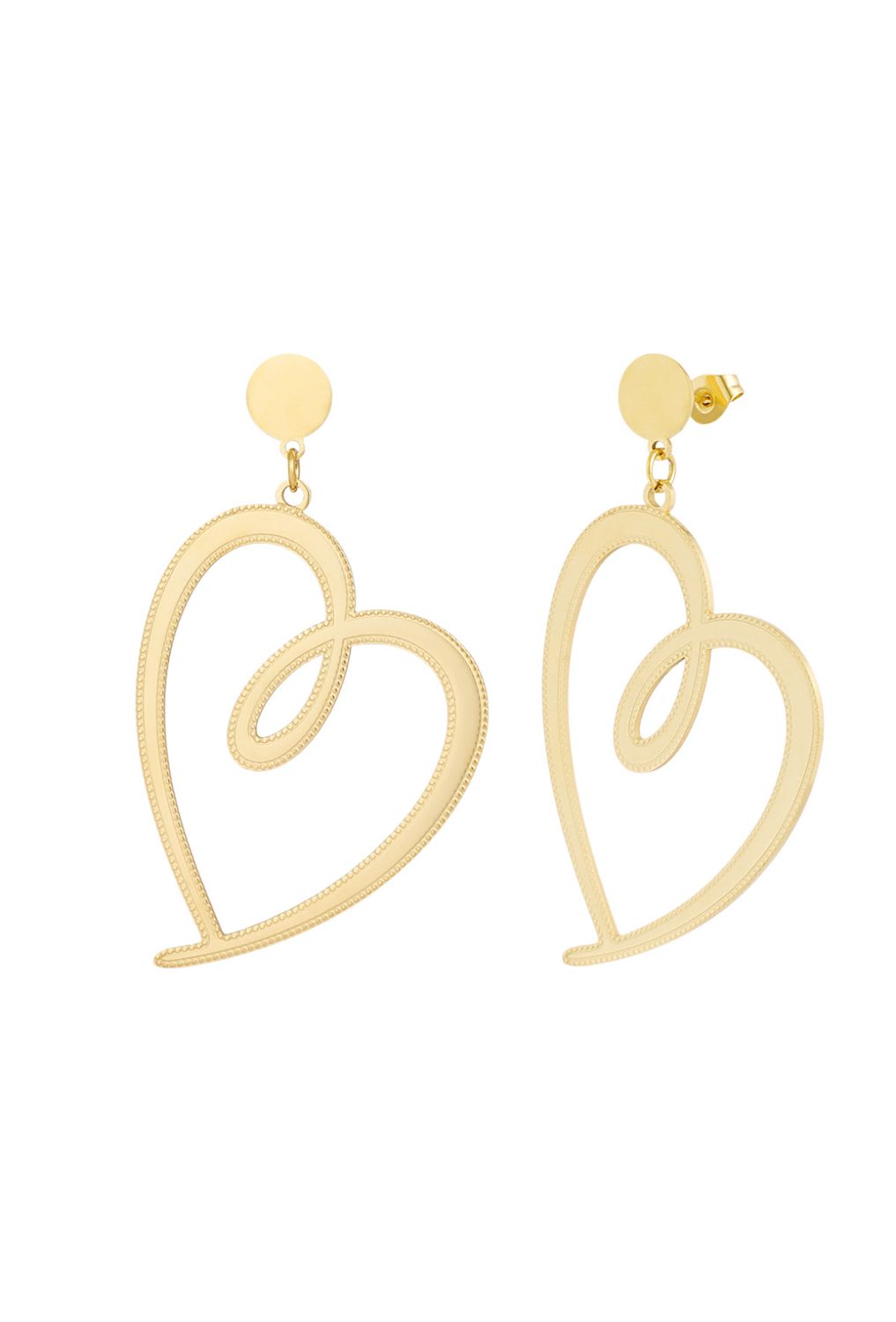 Oorbellen | Signed Heart | Goud | Stainless steel