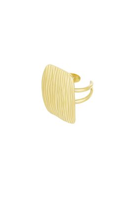Ring | Square | Goud | Stainless steel