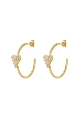 Oorbellen | Hoepel Hart | Goud | Stainless steel