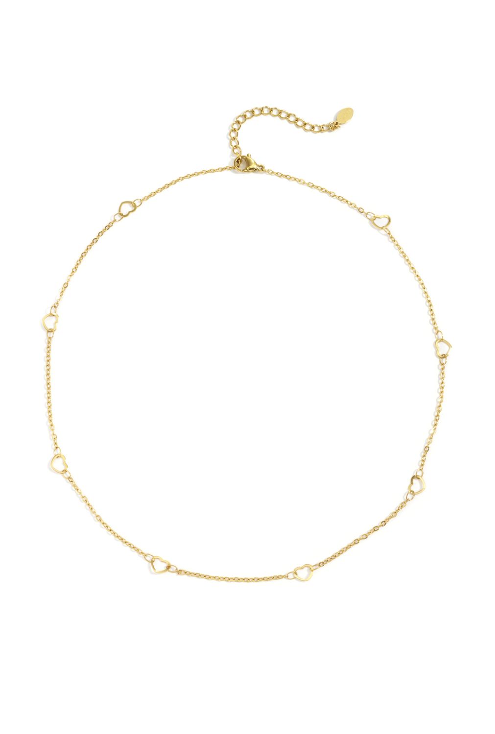 Ketting | Hart Casual | Goud | Stainless steel