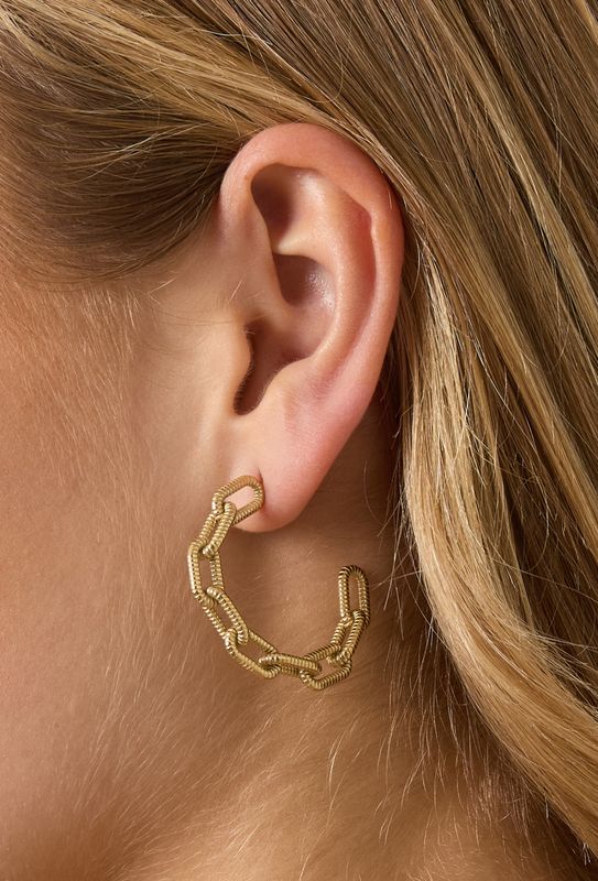 Oorbellen | Schakelringen | Goud | Stainless steel
