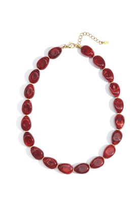 Halsketting | Acrylic | Red & goud Halsketting | Acrylic | Red & goud