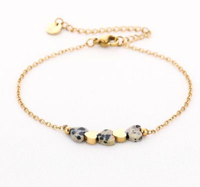 Armband | Hartjes | Goud | Stainless steel