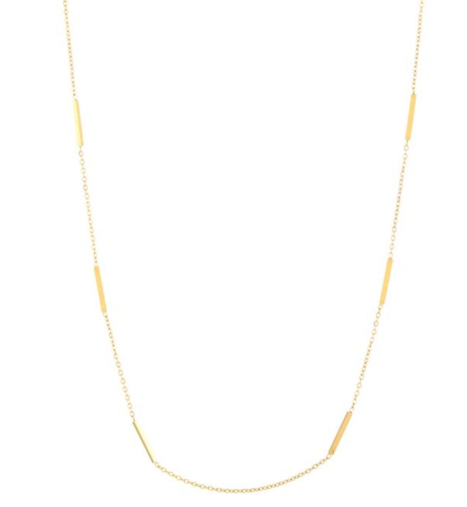 Ketting | Staafje | Goud | Stainless steel