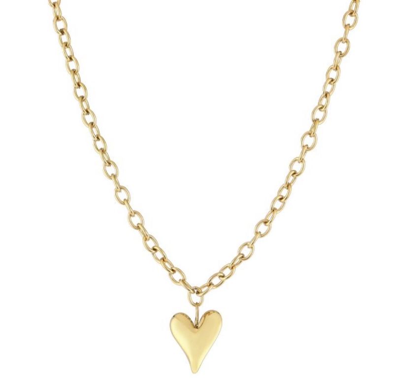 Ketting | Hart | Goud | Stainless steel