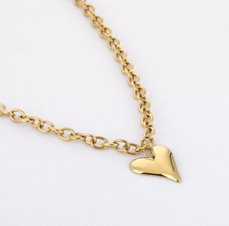 Ketting | Hart | Goud | Stainless steel