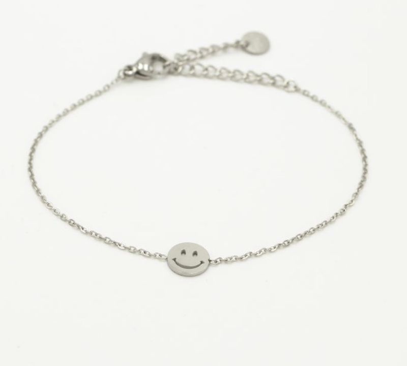 Armband | Smiley | Zilver | Stainless steel