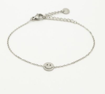 Armband | Smiley | Zilver | Stainless steel