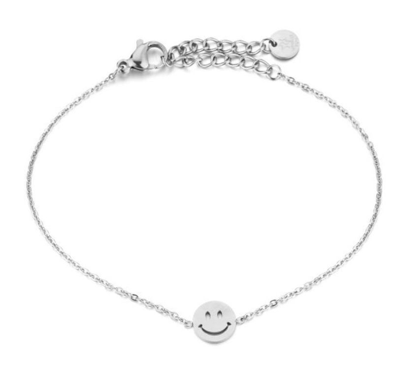 Armband | Smiley | Zilver | Stainless steel