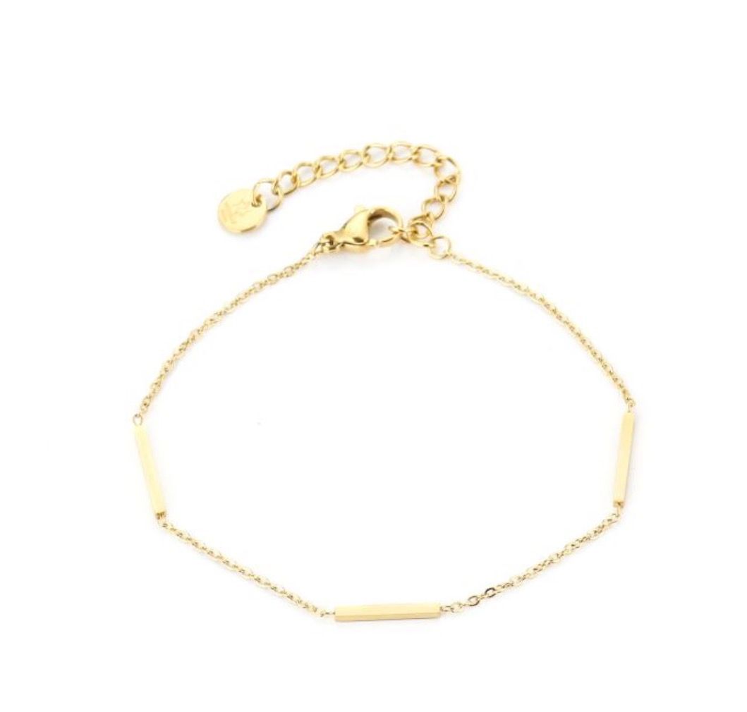 Armband | Staafje | Goud | Stainless steel