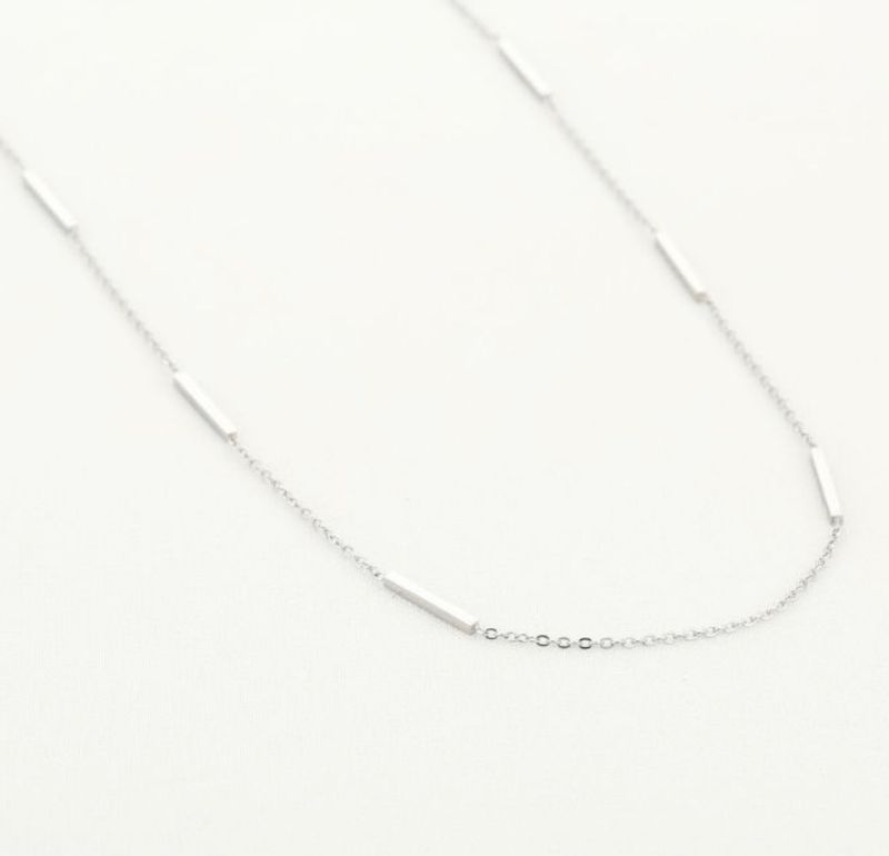 Ketting | Staafje | Zilver | Stainless steel