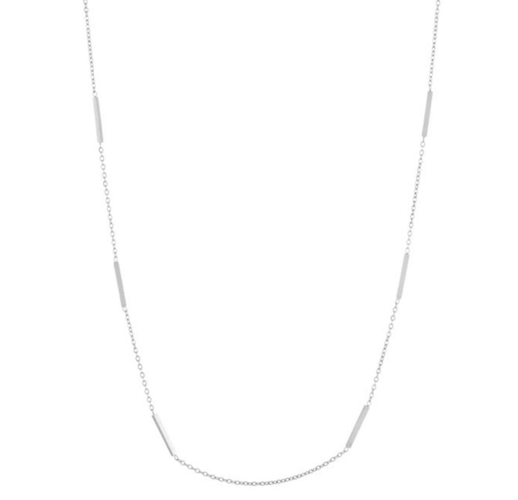 Ketting | Staafje | Zilver | Stainless steel