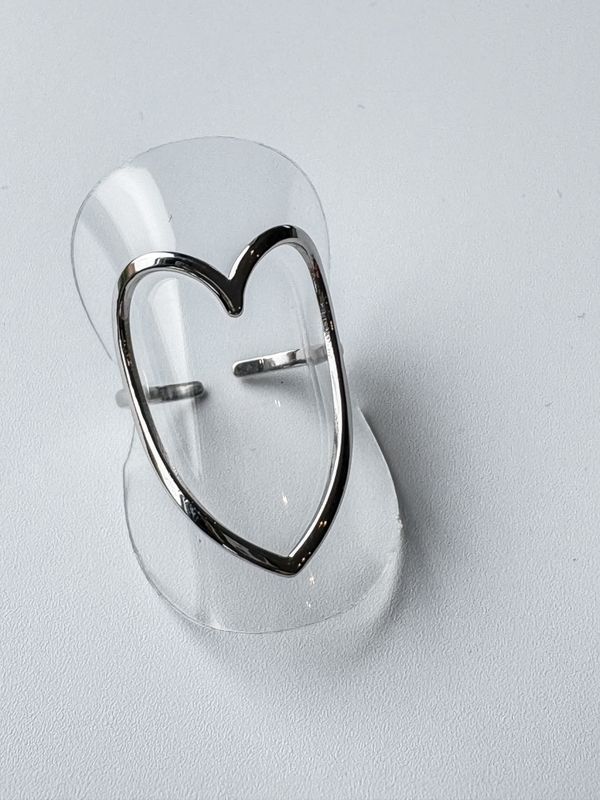 Ring | Heart | Zilver | Stainless steel