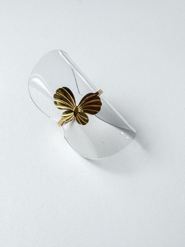 Ring | Butterfly | Goud | Stainless steel