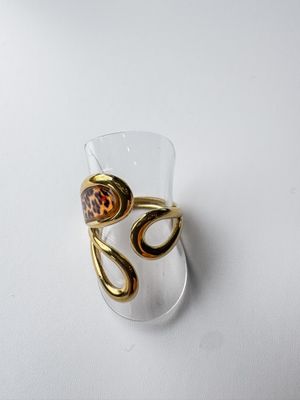 Ring | Leopard | Goud | Stainless steel
