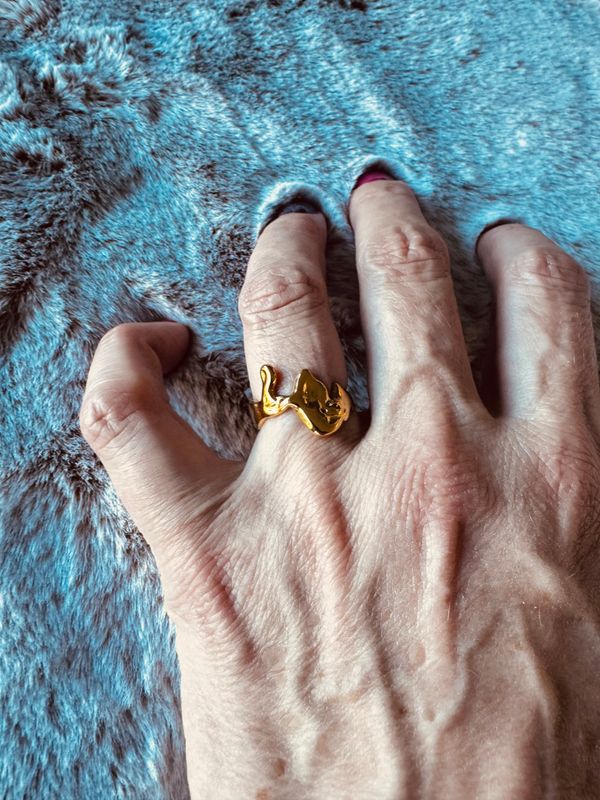 Ring | Druppel | Goud | Stainless steel