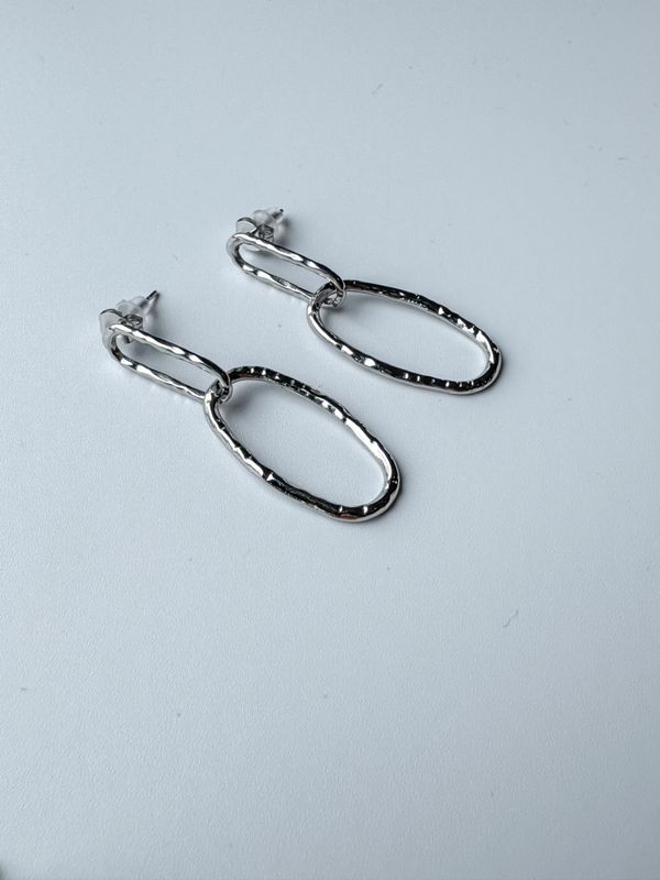 Oorbellen | Schakkel | Zilver | Stainless steel