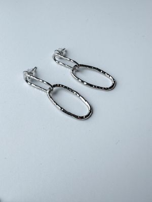 Oorbellen | Schakkel | Zilver | Stainless steel