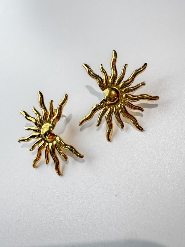 Oorbellen | Sun flower | Goud | Stainles steel