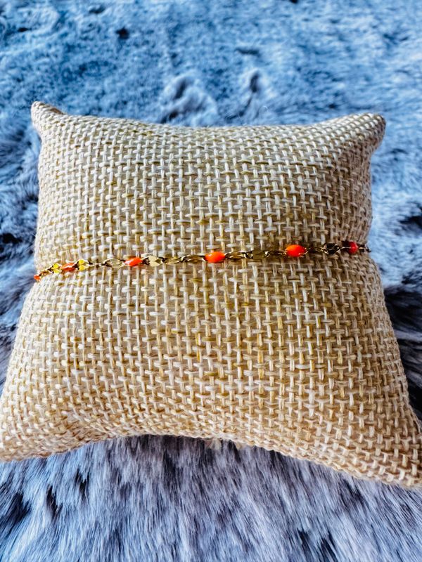 Armband | Orange | Goud | Stainless steel