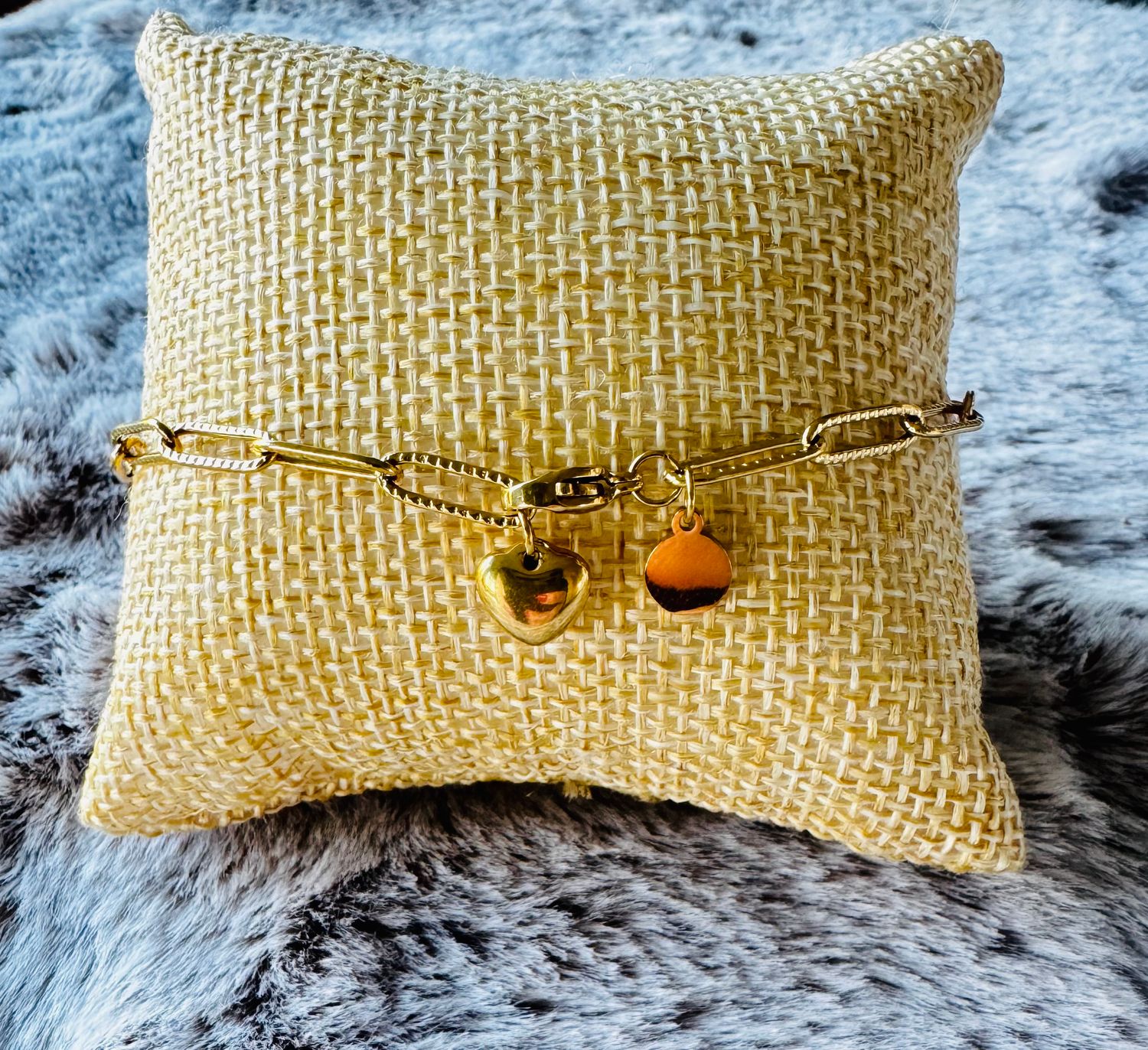 Armband | Schakel hart | Goud | Stainless steel