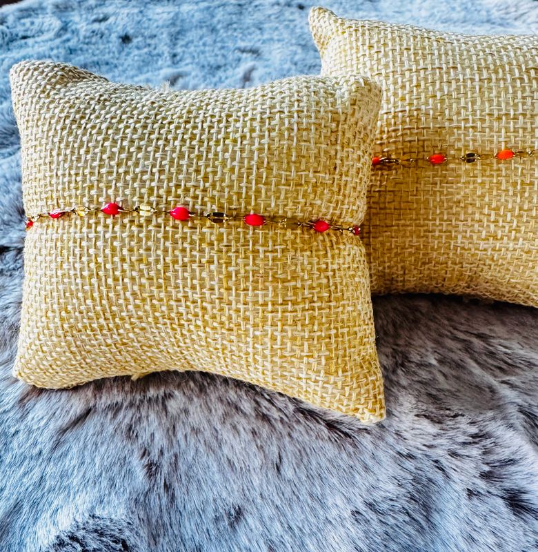 Armband | Fuchia | Goud| Stainless steel