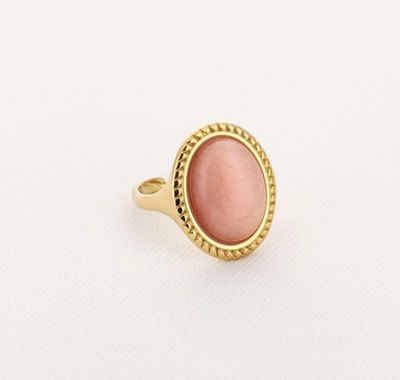 Ring | Sunstone | Goud | Stainless steel