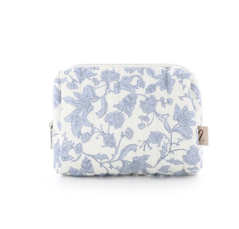 Toilettas | Flower | Wit Licht blauw