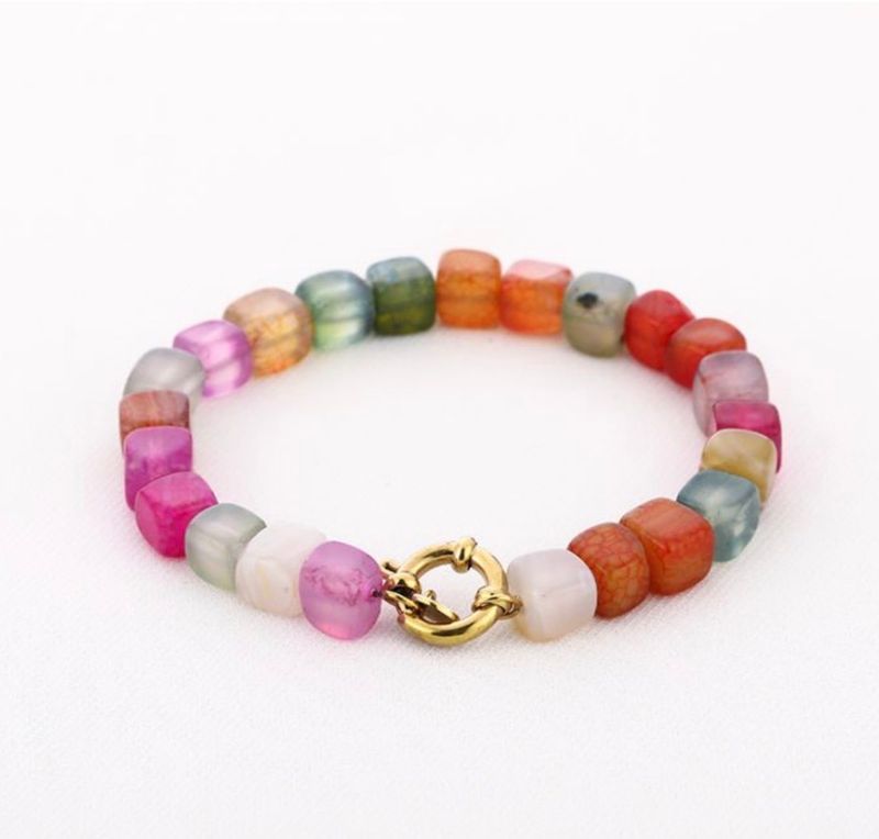 Armband | Pink mix | Natuursteen