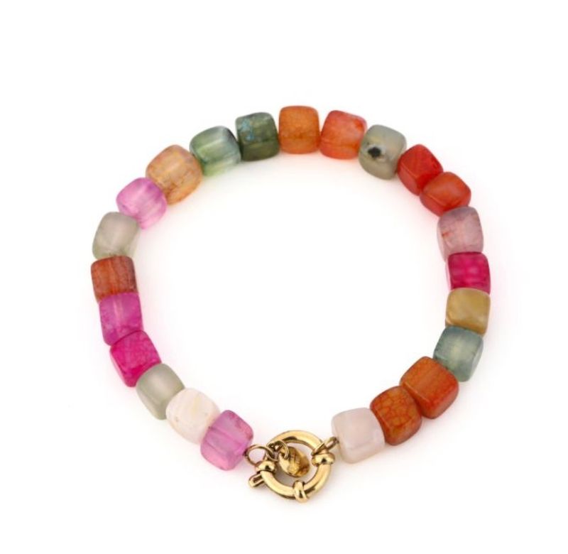 Armband | Pink mix | Natuursteen