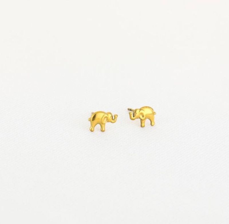 Oorbellen | Olifant | Goud | Stainless steel