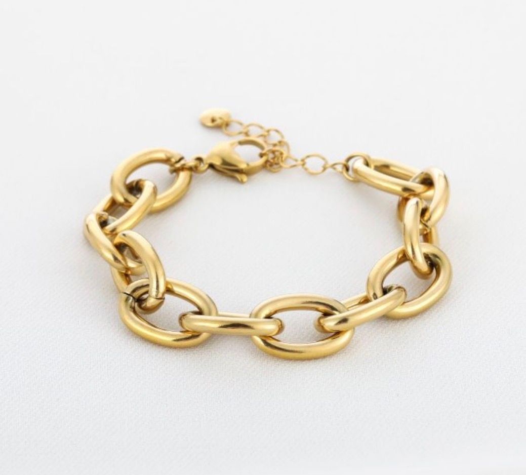 Armband | Bold schakel | Goud | Stainless steel