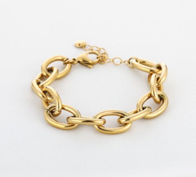 Armband | Bold schakel | Goud | Stainless steel