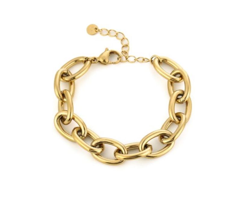 Armband | Bold schakel | Goud | Stainless steel