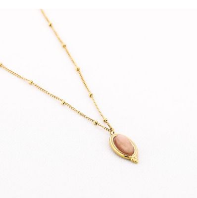 Halsketting | Sunstone | Goud | Stainless steel
