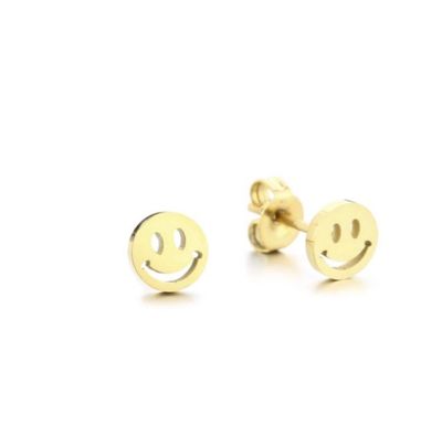Oorbellen | Smiley | Goud | Stainless steel
