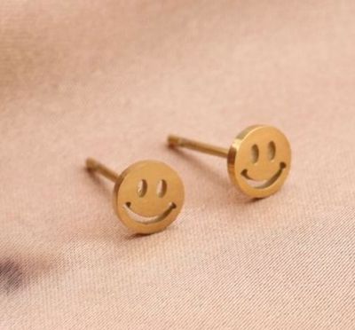 Oorbellen | Smiley | Goud | Stainless steel