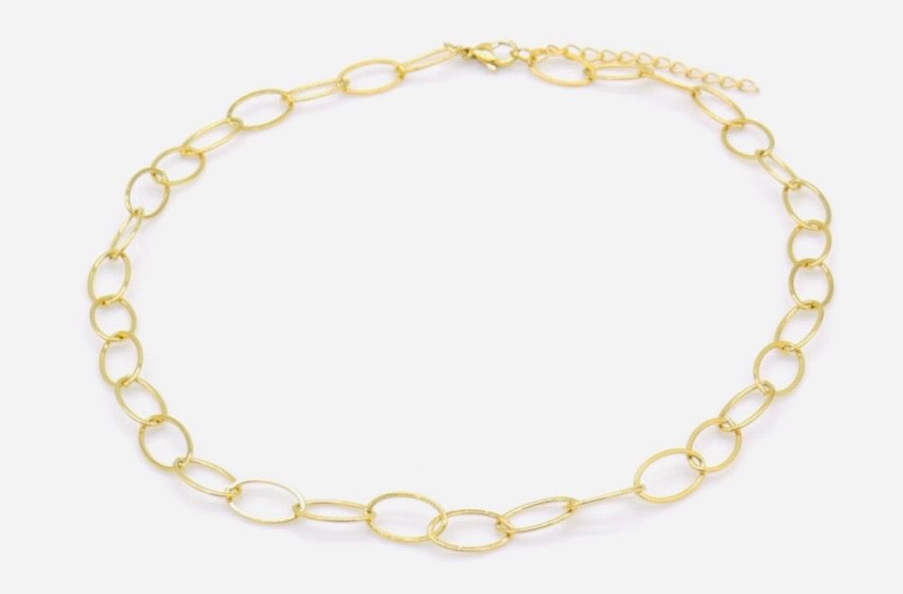 Halsketting | Ronde schakel | Goud | Stainless steel