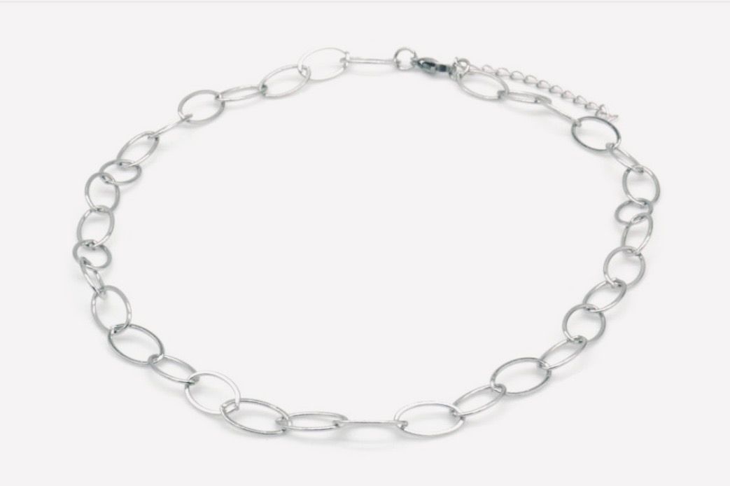 Halsketting | Ronde schakel | Zilver | Stainless steel