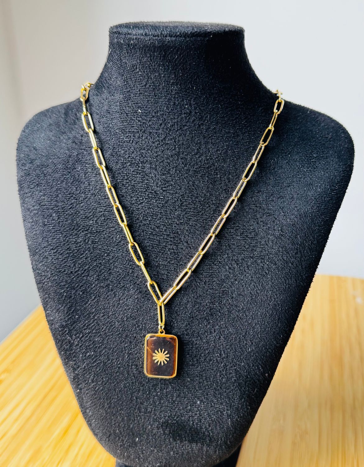 Halsketting | Schakel Flower | Goud | Stainless steel