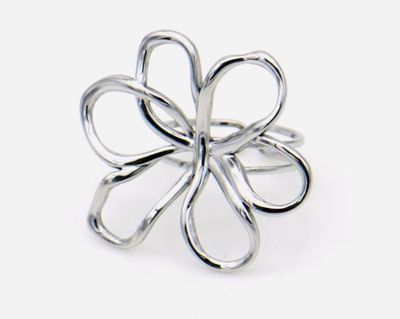 Ring | Flower | Zilver | Stainless steel