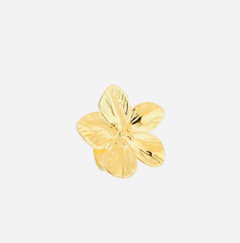 Ring | Flower | Goud | Stainless steel