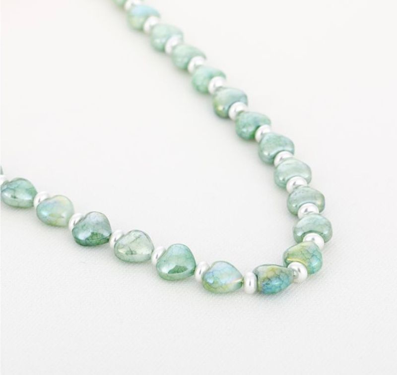 Ketting | Hartkralen | Groen | Natuursteen